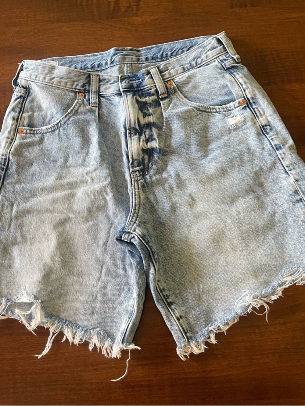 GAP Light Blue Distressed Denim Shorts